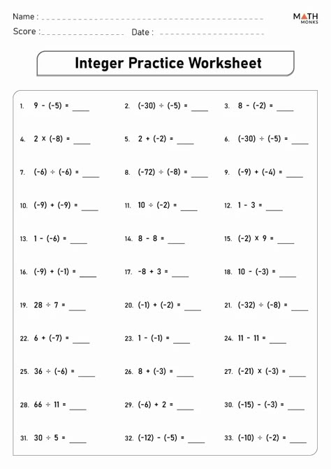 Integer Worksheet For Grade 6, Math Integers Worksheet, Integers Worksheet For Grade 7, Grade 7 Maths Worksheets, Math Worksheets For Grade 6, Integers Worksheets 6th Grade, Integers 7th Grade Math Worksheets, 9th Grade Math Worksheets, Integers 7th Grade Math