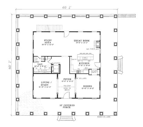 Plan #17-280 - Houseplans.com Greek Revival House Plans, Southern Colonial House Plans, Southern Style Home, Southern Colonial, Southern Style House Plans, Colonial House Plans, Southern Design, Monster House Plans, Southern House Plans