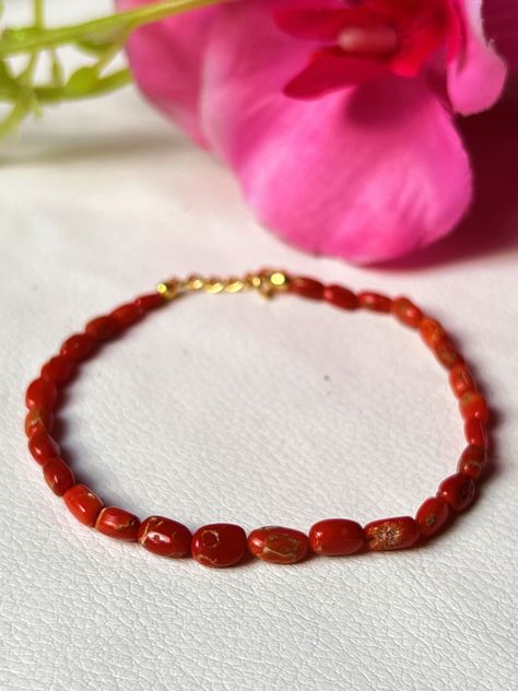 Excited to share this item from my #etsy shop: 100%Natural Italian Red Coral Bracelet - Handmade Gold Plated Brass Jewelry Bracelets Red Coral Bracelet With Polished Beads, Red Coral Bracelet, Unique Beaded Bracelet, Adjustable Hand-strung Coral Bracelets, Hand-strung Red Coral Jewelry, Artisan Red Coral Hand-strung Jewelry, Coral Bracelet, Bracelet Online, Natural Coral