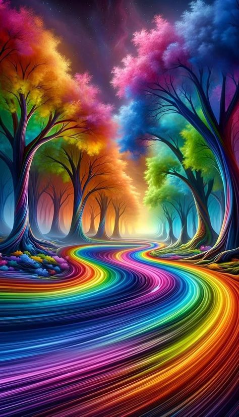 Rainbow Wallpaper Backgrounds, Rainbow Colors Art, Create Aesthetic, Tall Tale, Rainbow River, Rainbow Road, Fantasy Wall Art, Cellphone Wallpaper Backgrounds, Beautiful Art Pictures