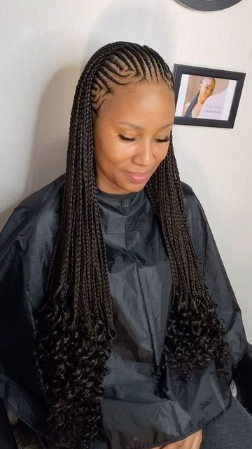 Braided Hairstyles For Adults, Long Fulani Braids Hairstyles, Long Cornrows Braids, Two Layer Feed In Braids, Cornrow Hairstyle, Cornrows With Box Braids, Latest Braided Hairstyles, Latest Hair Braids, Cornrows Natural Hair