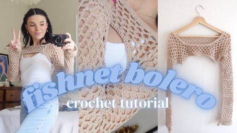 Crochet bolero shrug youtube tutorial cutie kitty crochet liznorris97 liz norris video pattern DIY clothes Crochet Crop Shrug, Shruggie Crochet Pattern, Shruggie Crochet Pattern Free, Crochet Shruggie Pattern Free, Crochet Bolero Free Pattern For Women, Shruggie Crochet, Crochet Shrug Pattern Free Easy, Bolero Crochet Pattern Free, Fishnet Bolero