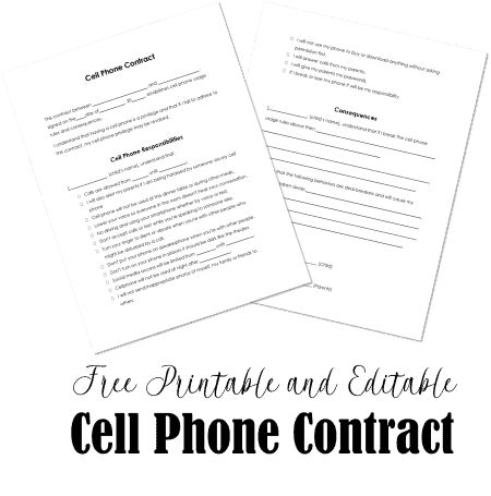 FREE Printable and Editable Cell Phone Contract for Kids Teen Phone Contract Free Printable, Cellphone Contract For Kids, Phone Contract For Teen, Cell Phone Contract For Teenagers, Cell Phone Rules For Kids, Cell Phone Contract For Kids, Phone Contract For Kids, Kids Cell Phone Contract, Teen Cell Phone Contract