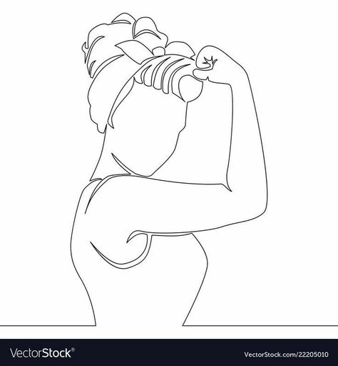 Women Power Drawing, Powerful Drawing Ideas, Women Power Symbol, Happy Woman Drawing, Powerful Women Drawing, Powerful Woman Drawing, Feminist Line Art, Empowerment Tattoos, Woman One Line Drawing