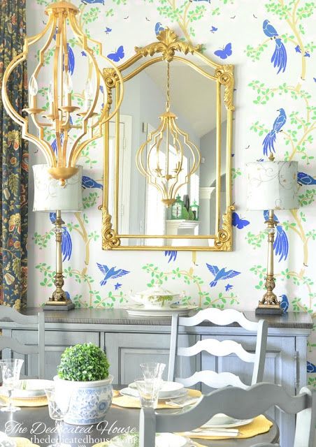 Chinoiserie Stencil, Large Wall Stencil, Mural Stencil, Wall Stencil Patterns, Wallpaper Stencil, Chinoiserie Wall, Vert Turquoise, Chinoiserie Wallpaper, One Room Challenge