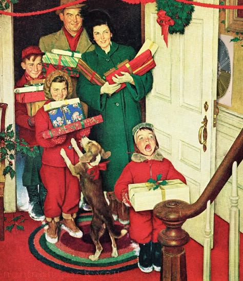 Merry Christmas Grandma, Norman Rockwell Prints, Retro Canvas Art, Norman Rockwell Christmas, Norman Rockwell Art, Rockwell Paintings, Norman Rockwell Paintings, All Is Bright, All Is Calm