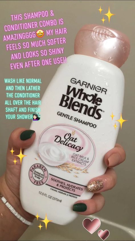 #Blends #Garnier #naturalhaircareproducts Garnier Whole Blends #naturalhaircarep… - Morning - Night Skin Care Routine 2020 -  #Blends #Garnier #naturalhaircareproducts Garnier Whole Blends #naturalhaircareproducts Products That Make Your Hair Soft, Shampoos And Conditioners Healthy Hair, Garnier Oat Delicacy, Best Shampoo And Conditioner For Healthy Hair, Whole Blends Shampoo And Conditioner, Hair Products For Soft Shiny Hair, Good Hair Shampoo And Conditioner, Soft Hair Routine, Best Smelling Hair Products