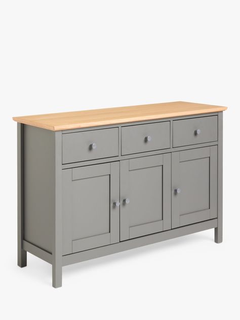 John Lewis ANYDAY Wilton Wide Sideboard, Grey Sideboards Living Room Uk, Dove Grey Sideboard, Laura Ashley Sideboard, Sideboard Uk, Grey Sideboard, Dining Essentials, Sideboard Grey, Wide Sideboard, Small Sideboard