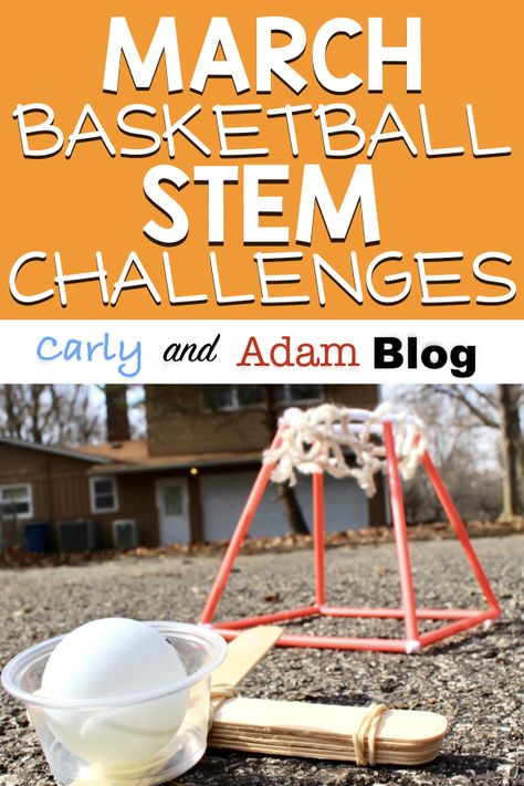 March Madness STEM Challenges March Madness Stem, Basketball Stem, Science Party Games, Kindergarten Stem Challenges, March Madness Activities, March Stem, Stem Challenges For Kids, Challenges For Kids, Kindergarten Stem