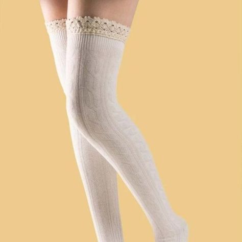 Lace Trim Thigh High Socks Kogal Gyaru Socks, Cheap Sporty Knee-high Hosiery, Cheap Knee-high Women's Stockings, Bow Feet Pants, Baby Blue Thigh Garter, Kawaii Lace Socks, Coqquete Socks, Cheap Casual Thigh-high Stockings, Knee High Kitten Socks