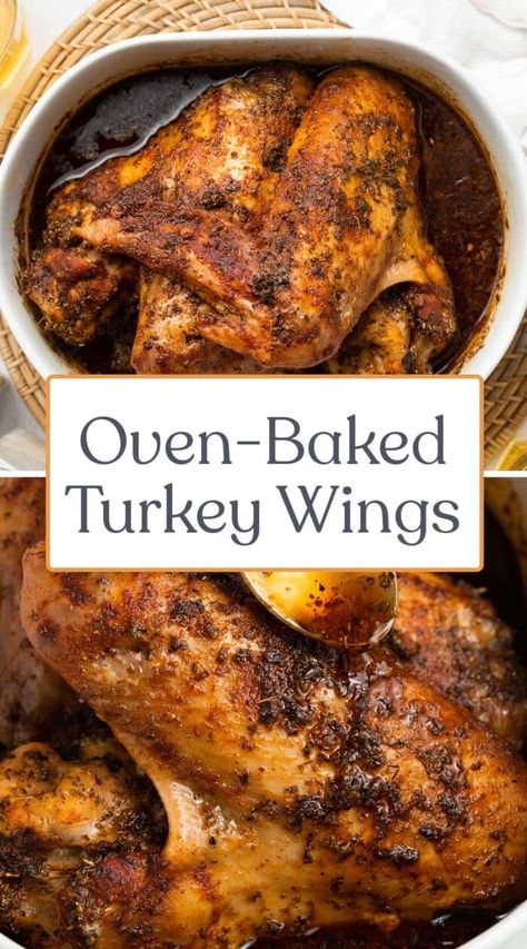 The BEST Baked Turkey Wings - 40 Aprons Simple Turkey Recipe, Turkey Wing Recipes Baked, Oven Baked Turkey Wings, Best Baked Turkey, Oven Baked Turkey, Bake Turkey Wings Recipe, Turkey Wings Recipe, Smothered Turkey, Wings Recipe Baked