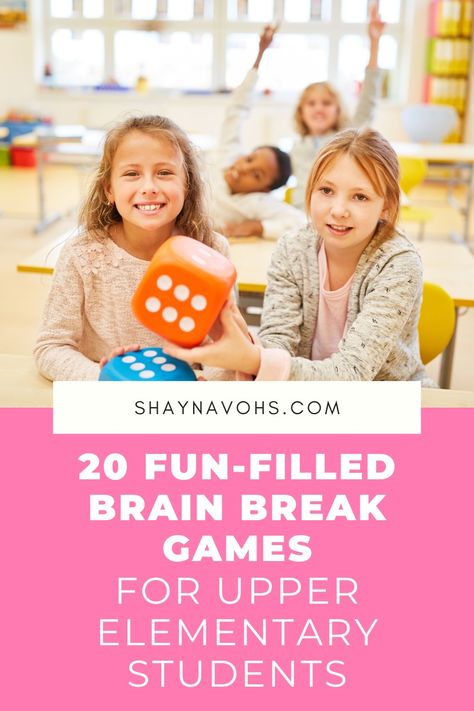 If you find yourself looking for some new, FREE brain break games to bring into your classroom, this list is PERFECT! Elementary Brain Breaks, Brain Break Games, Classroom Games Elementary, Brain Breaks Elementary, Substitute Teaching, Back To School Organization, Class Games, Back To School Crafts, Classroom Games