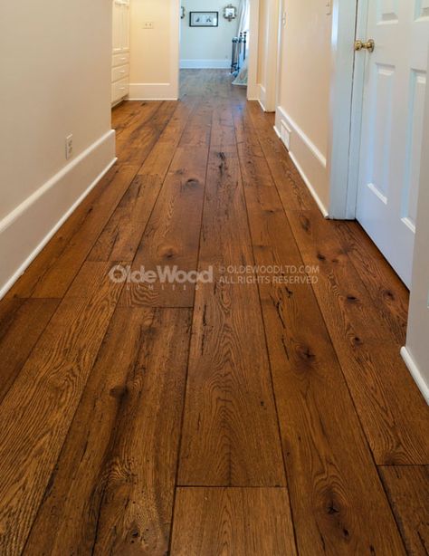 Resawn Antique Oak Reclaimed Flooring | Olde Wood Ltd. Old Wood Interior, Old Wood Kitchen, Wide Plank Laminate Flooring, Kitchen Hardwood Floors, Laying Laminate Flooring, Cherry Wood Floors, Wood Floor Texture, Laminate Wood Flooring, Hardwood Floors In Kitchen