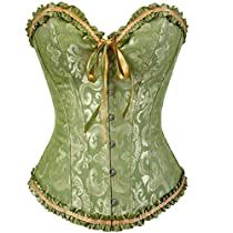 Corset Steampunk, Corsets Vintage, Victorian Corset, Green Corset, Vintage Halloween Costume, Floral Bustier, Belle Silhouette, Lingerie Plus Size, Plus Size Corset