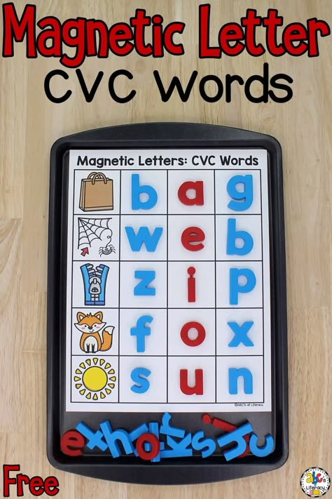 Farm Cvc Activities, Sounding Out Words Kindergarten, Free Literacy Printables, Hands On Cvc Activities, Free Phonics Activities Kindergarten, Cvc Centers For Kindergarten, Hands On Literacy Centers Kindergarten, Cvc Blending Activities, Cvc Word Activities Free