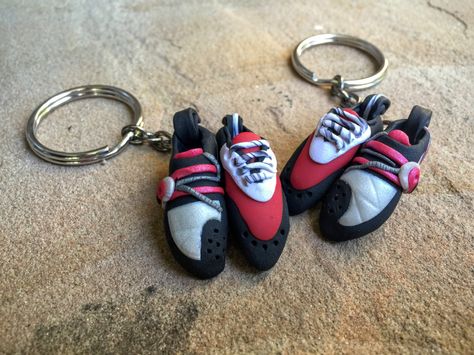 Shoe Keychains, Shoe Keychain, Rock Climbing Gifts, Rock Climbing Shoes, Climbing Gifts, Climbing Holds, Chalk Bags, Unique Keychains, Rock Climbers