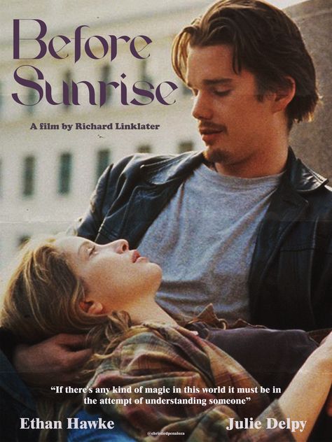 Before Sunrise vintage movie poster Film Prints For Walls, Movie Wall Prints Aesthetic, Christian Leave Poster, Before Sunrise Poster Art, Before Sunrise Movie Poster, Letterboxd Movie Posters, Vintage Movie Posters Retro, Vintage Posters Movie, Before Sunrise Aesthetic