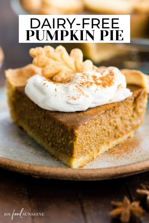 Dairy Free Thanksgiving Recipes, Dairy Free Thanksgiving, Dairy Free Pumpkin Pie, Gluten Free Pumpkin Pie, Dairy Free Baking, Healthy Pumpkin Pies, Dairy Free Pumpkin, Dairy Free Desserts, Pie Filling Recipes