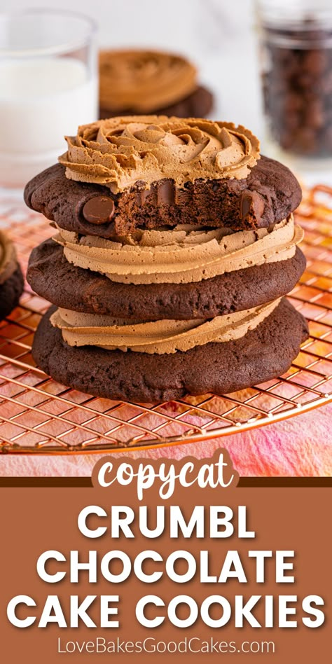 Copycat Crumbl Chocolate Cake Cookies Chocolate Cake Crumbl Cookie, Crumbl Chocolate Cake Cookie Copycat, Crumbl Chocolate Cake Cookie, Cookie Crumble Cake, Chocolate Powder Recipes, Crumbl Holiday Cookies, Chocolate Crumble Cookies, Copycat Crumbl Cookies Recipes, Huge Cookies