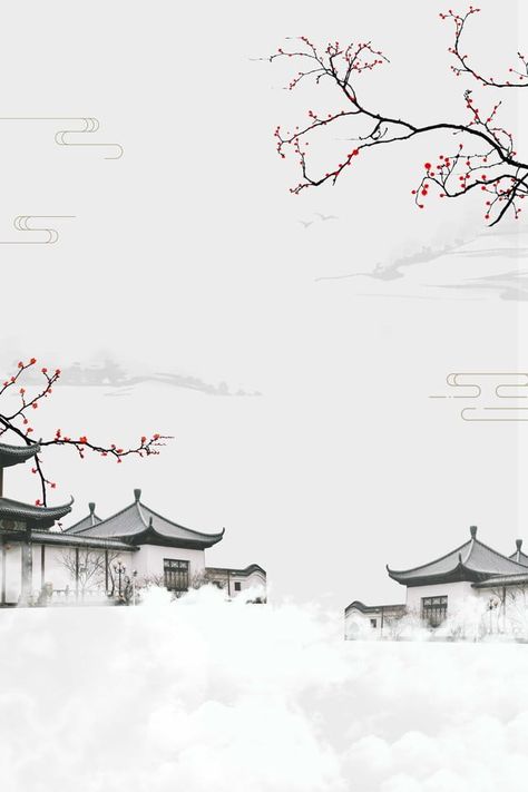 Chinese Traditional Illustration, Chinese Background Design, Chinese Style Wallpaper, Writing Background, Wallpaper Texture Seamless, Houses Wallpaper, Chinese Poem, Chinese New Year Background, Chinese Picture