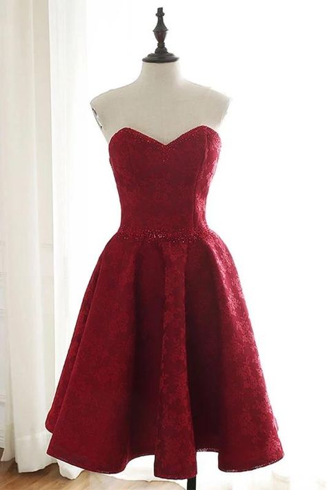 Burgundy Homecoming Dress, Prom Dress Burgundy, Emo Stuff, Mini Prom Dresses, Dresses 2022, Dress Homecoming, Burgundy Lace, Lace Homecoming Dresses, Short Prom Dress