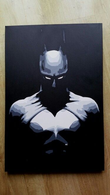 Cool Batman Painting, Cool Batman Drawings, Batman Parking Spot Painting, Batman Acrylic Painting, Batman Painting Ideas, Batman Painting Easy, Batman Art Painting, Marvel Painting Ideas On Canvas, Batman Canvas Painting