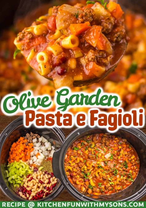 Sausage Pasta Fagioli, Pasta Fagioli Soup Olive Garden Slow Cooker, Olive Garden Soup Fagioli Crock Pot, Crockpot Olive Garden Pasta Fagioli, Olive Garden Pasta Fagioli Crockpot, Olive Garden Slow Cooker Pasta Fagioli, Crockpot Pasta E Fagioli Soup, Figoli Soup Olive Gardens, Easy Pasta Fagioli Soup Recipe