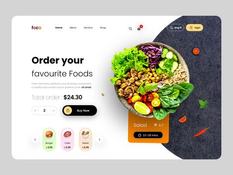 Food order Website Design 🍕 by UI Zones on Dribbble Food Website Design Inspiration, Food Delivery Website, Food Website Design, Bakery Website, Restaurant Website Design, Food Web Design, Uiux Design, Food Order, Login Form