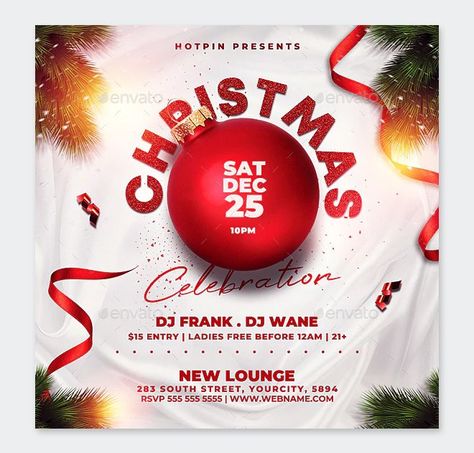 Christmas Event Flyer PSD Template Christmas Club Flyer, Creative New Year Poster Design, Christmas Flyer Design Graphics, Christmas Party Flyer Design, Christmas Post Design, Christmas Flyer Design, Nigerian Independence, Nfl Christmas, Christmas Party Flyer