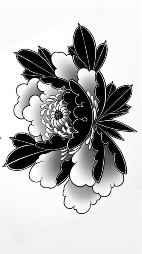 #tattoo #tattoos #inked #tattooart #tattooed #tattooideas #tattoodesign #tattooinspiration #tattoosleeve #tattooflash #inkedgirls #tattooedwomen  #InkLaughs  #TattooFails Flower Tattoos Black And White, Japanese Flower Tattoos, Flower Tattoos Black, Flower Tattoo Black And White, Flower Outline Tattoo, Flower Tattoo Black, Japanese Peony Tattoo, Tattoos Black And White, Black Flowers Tattoo