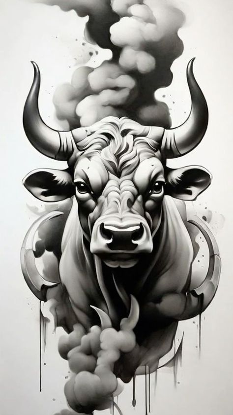 Taurus Bull Tattoo, Taurus Bull Tattoos, Bull Tattoo Design, Arm Tattoos Drawing, Bull Tattoo Ideas, Bull Tattoo, Taurus Tattoo Design, Rooster Tattoo, Taurus Tattoo