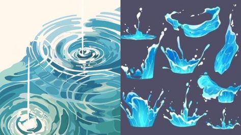 How To Draw Water Tutorial, Realistic Water Drawing, How To Draw Water Digital, How To Draw Water Surface, How To Draw Pool Water, Water Drawing, Moving Water, Shading Techniques, Water Bodies