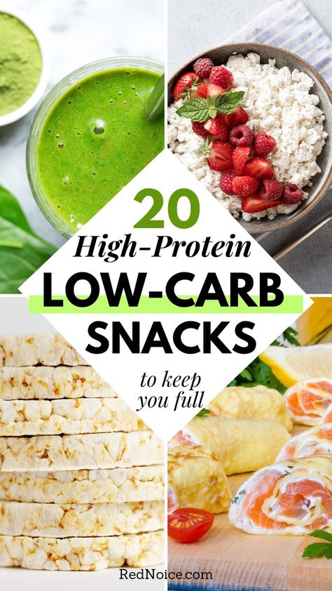 Stay full until your next meal with these 20 easy and delicious high protein, low carb snack options! From sweet treats to savory bites, these nutritious snacks pack protein power to keep you feeling energized and satisfied Protein Snacks Low Carb, Low Calorie High Protein Snacks, High Protein Low Carb Snacks, Healthy High Protein Snacks, Food To Gain Muscle, Low Calorie Protein, Low Fat Snacks, High Protein Low Carb Recipes, High Protein Low Calorie