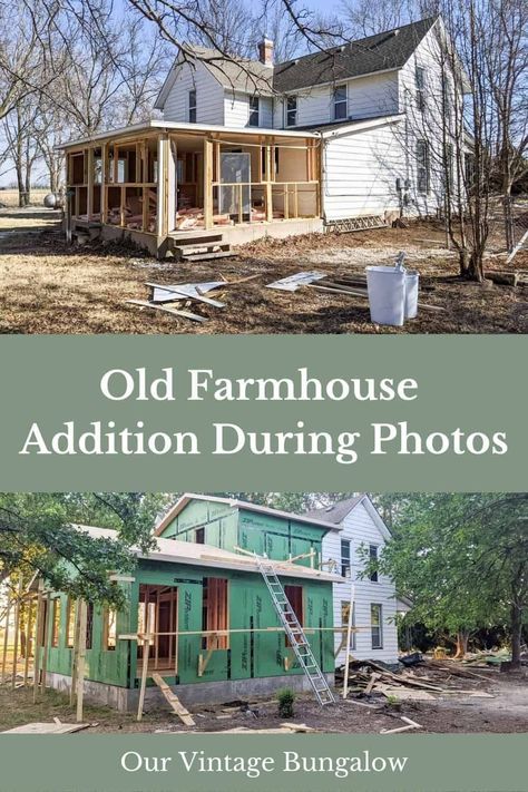 Old Home With Modern Addition, Add Rooms To House, Adding Onto An Old Farmhouse, Old Country House Renovation, Old Farmhouse Updates, Old Farm Houseplans Interior Design, Updating Old Farmhouse, Fixing Up An Old House, Old Home Additions