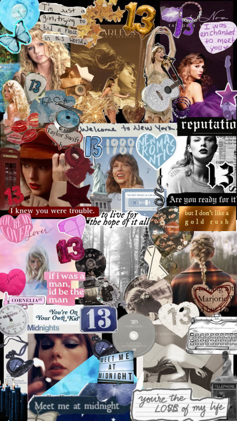 Taylor swift collage wallpaper with all eras Taylor Swift Collage Wallpaper, Taylor Swift Collage, Taylor Swift Book, Taylor Swift Images, Photos Of Taylor Swift, Taylor Swift Birthday, Taylor Swift Tour Outfits, Collage Wallpaper, Estilo Taylor Swift