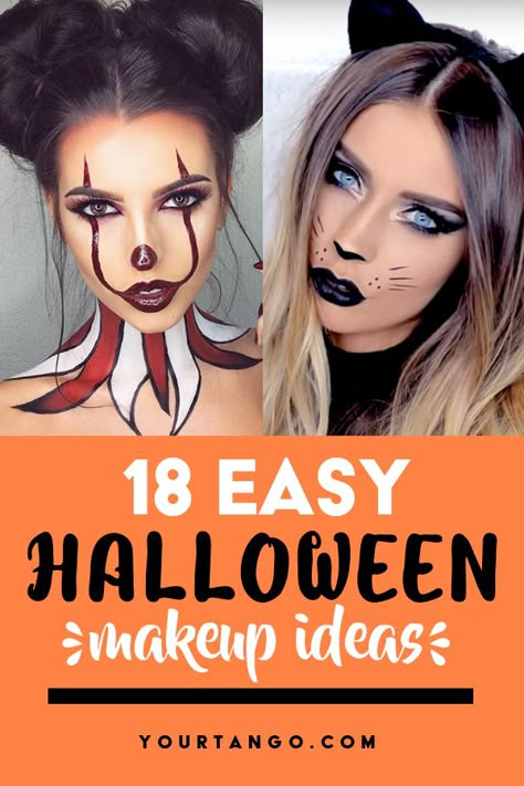 Halloween Costumes With Just Makeup, Adult Halloween Face Paint Ideas, Last Min Diy Halloween Costumes, Easy Diy Halloween Makeup For Women, Halloween Make Up Ideas Easy Cute, Makeup Only Halloween Costumes, Quick And Easy Halloween Makeup Looks, Quick Easy Diy Halloween Costumes Women Simple, Make Up For Halloween Ideas