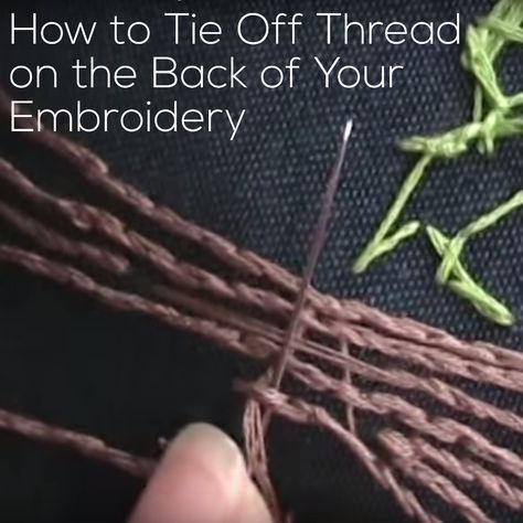 Tie Off Embroidery, Learning To Embroider, Ribbon Embroidery Tutorial, Embroidery Stitch, Basic Embroidery Stitches, Hand Embroidery Tutorial, Embroidery Stitches Tutorial, Embroidery Videos, Needlework Embroidery