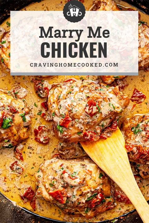 Marry Me Chicken Thighs, Onepan Recipe, Creamy Chicken Dish, Sundried Tomato Chicken, Marry Me Chicken Recipe, Best Healthy Dinner Recipes, Marry Me Chicken, Chicken Thigh Recipes Crockpot, Romantic Meals