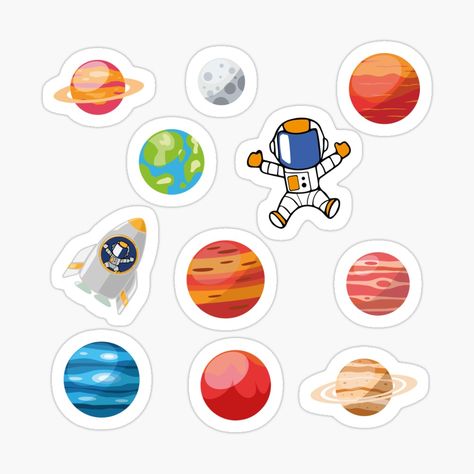 Solar System Stickers, Cartoon Planets, Space Person, Eclipse Project, The Solar System, Kawaii Stickers, Printable Stickers, Sticker Art, Solar System