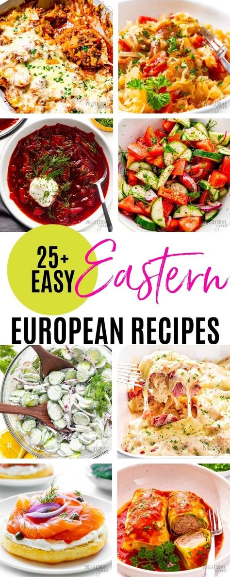 Eastern European Recipes Eastern Europe Recipes, European Meal Plan, European Cuisine Recipes, European Food Recipes Easy, European Dinner Ideas, Healthy European Meals, European Dishes Recipe, European Side Dishes, Authentic European Recipes