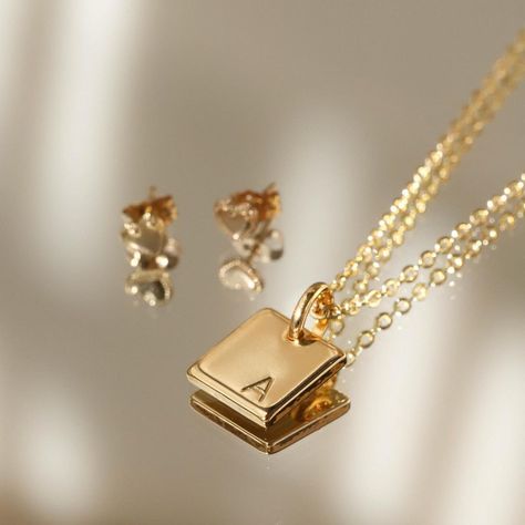 Ayou Jewelry on Instagram: “CLOSED - ✨GIVEAWAY ALART✨ Only one day left to enter our first giveaway with the sweetest @hereskim💛 Don’t miss the chance to win our…” Couple Initial Necklace, Gold Engraved Necklace, Mens Necklace Pendant, Gold Coin Necklace, Engraved Pendant, Gold Filled Necklace, Initial Necklace Gold, Dainty Gold Necklace, Initial Pendant Necklace