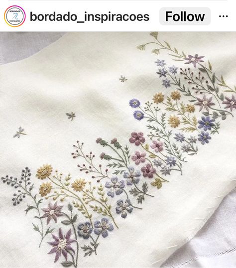 White Dress Embroidery, Dress Embroidery Designs, Herb Embroidery, Embroidery Lessons, Embroidered Kurti, Crewel Embroidery Kits, Hand Embroidery Patterns Flowers, Floral Embroidery Patterns, Dress Embroidery