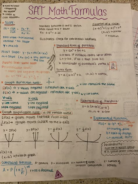 Sat Formula Sheet, Sat Math Study Notes, Act Tips Math, Collage Math Notes, Sat Grammar Rules, Sat Act Aesthetic, Math Cheat Sheet Aesthetic, Cheat Sheets For Exam Math, Act Math Formulas Cheat Sheets