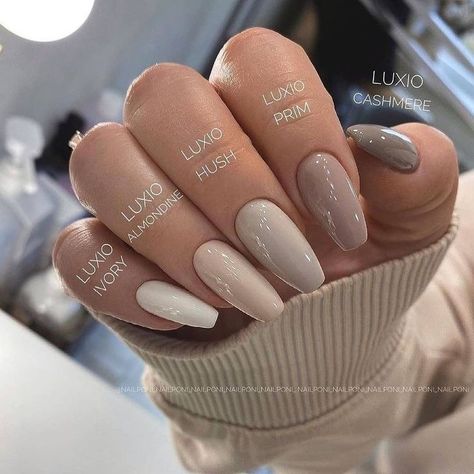 Creamy Nail Colors, Cream Color Nails, Cream Gel Nails, Beige Nail Polish, Ivory Nails, Vogue Nails, Gel Polish Nail Designs, Neutral Nail Color, Gel Colors