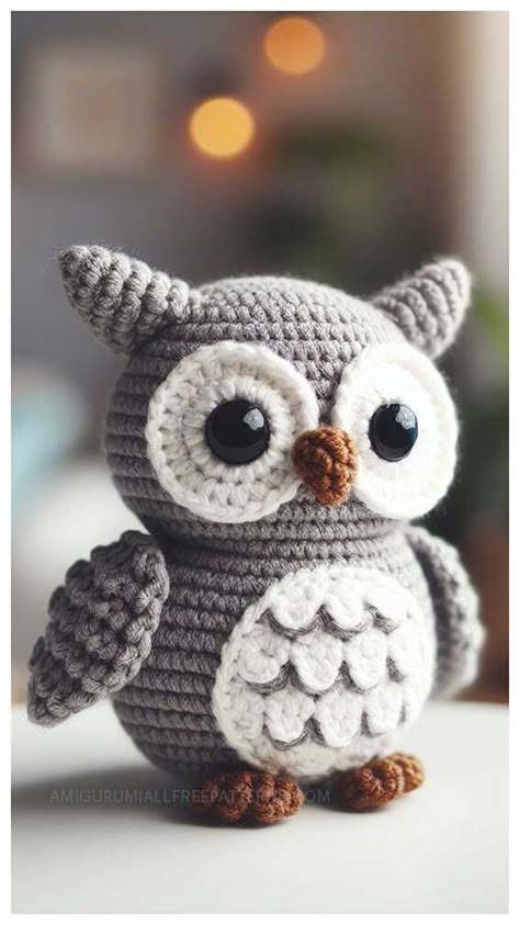 Crochet Owl Free Amigurumi Pattern Crochet Owls Free Patterns, Free Owl Crochet Patterns, Crochet Owl Pattern Free, Owl Amigurumi Free Pattern, Amigurumi Woodland Animals, Crochet Owl Pattern, Amigurumi Birds, Owl Crochet Pattern Free, Owl Crochet Pattern