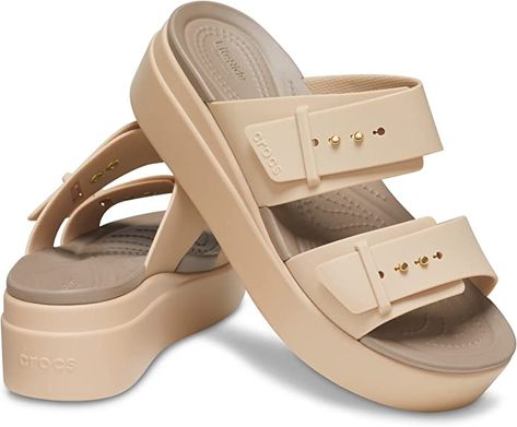 Crocs Platform Sandals, Crocs Platform, Wedge Platform Sandals, Low Wedge Sandals, Fashion Slippers, Low Wedges, Buckle Sandals, Sandals For Women, Comfortable Sandals