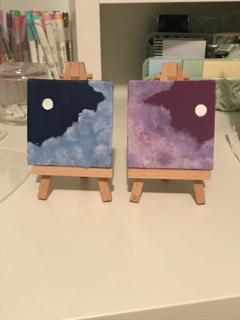 Easy Matching Painting Ideas, Mini Canvas Art Matching, Canvas Painting Besties, Cute Bestie Painting Ideas, Matching Mini Canvas Paintings, 2 People Painting Ideas, Sweet Painting Ideas, Cute Matching Paintings, Bestie Canvas Ideas