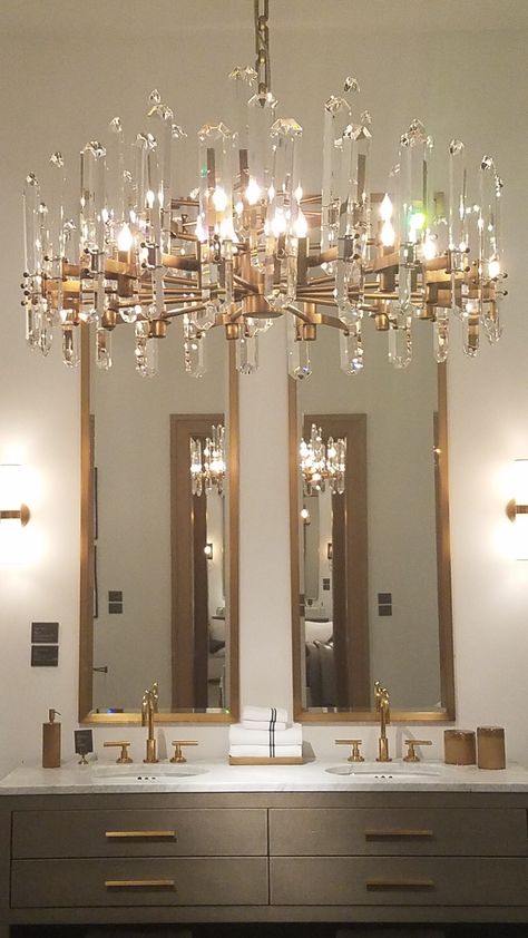 Restoration Hardware Restoration Hardware Globe Chandelier, Rh Chandelier Restoration Hardware, Rh Kitchen Restoration Hardware, Bathroom Chandeliers Master, Restoration Hardware Aesthetic, Aesthetic Engineer, Restoration Hardware Light Fixtures, Rh Bathroom, Rh Interiors