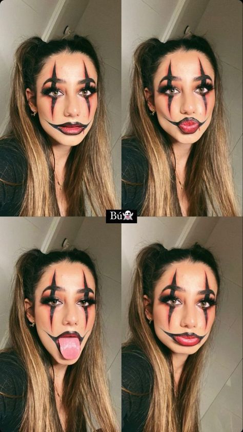 Creepy Clown Makeup, Halloween Makeup For Kids, Halloween Makeup Clown, Halloweenský Makeup, Holloween Makeup, Scary Clown Makeup, Creepy Halloween Makeup, Cute Halloween Makeup, Halloween Makeup Pretty