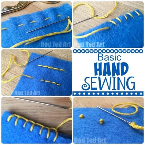 A practical guide to the most commonly used Basic Hand Stitches Syprosjekter For Nybegynnere, Diy Sy, Hand Stitches, Hand Sewing Projects, Sew Ins, Beginner Sewing Projects Easy, Sewing Stitches, Sewing Projects For Kids, Creation Couture